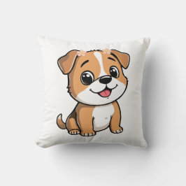 Cute Floral Puppy Throw Pillow – Soft Pink flower クッション