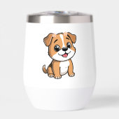 Cute Floral Puppy Water Bottle – SoftPinkAesthetic (正面)