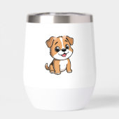 Cute Floral Puppy Water Bottle – SoftPinkAesthetic (背面)