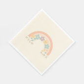 Cute Floral Rainbow Smiles Pastel Party Napkins スタンダードランチョンナプキン (角)