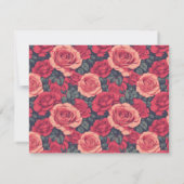 Cute Floral Rose Wedding Rsvp Card (裏面)