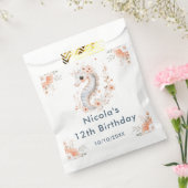 Cute Floral Seahorse Birthday Party フェイバーバッグ (封をした状態)
