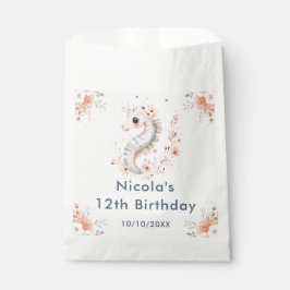 Cute Floral Seahorse Birthday Party フェイバーバッグ
