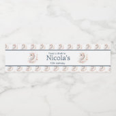 Cute Floral Seahorse Birthday Party ペットボトルラベル (シングルラベル)