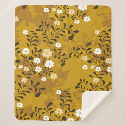 Cute floral seamless pattern on musterabstract,art シェルパブランケット (正面)