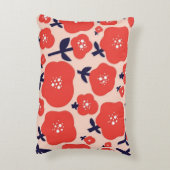 Cute Floral Seamless Pattern – Red Spring Flowers  アクセントクッション (裏面(縦))