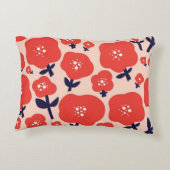 Cute Floral Seamless Pattern – Red Spring Flowers  アクセントクッション (裏面)