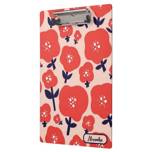 Cute Floral Seamless Pattern – Red Spring Flowers  クリップボード (左)
