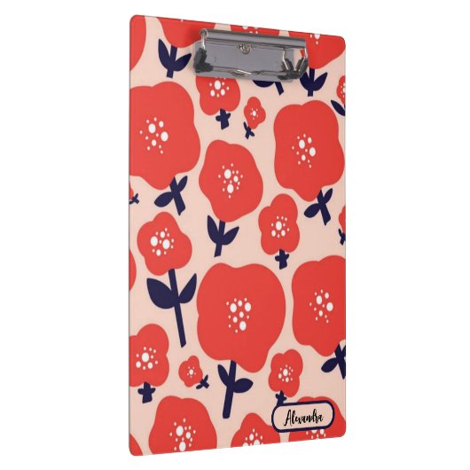 Cute Floral Seamless Pattern – Red Spring Flowers  クリップボード (右)