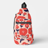 Cute Floral Seamless Pattern – Red Spring Flowers  スリングバッグ (正面)