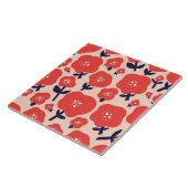 Cute Floral Seamless Pattern – Red Spring Flowers  タイル (側面)