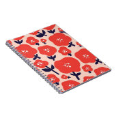 Cute Floral Seamless Pattern – Red Spring Flowers  ノートブック (右側)
