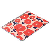 Cute Floral Seamless Pattern – Red Spring Flowers  ノートブック (左側)