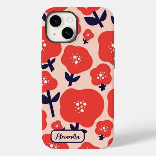 Cute Floral Seamless Pattern – Red Spring Flowers Case-Mate iPhoneケース (裏面)