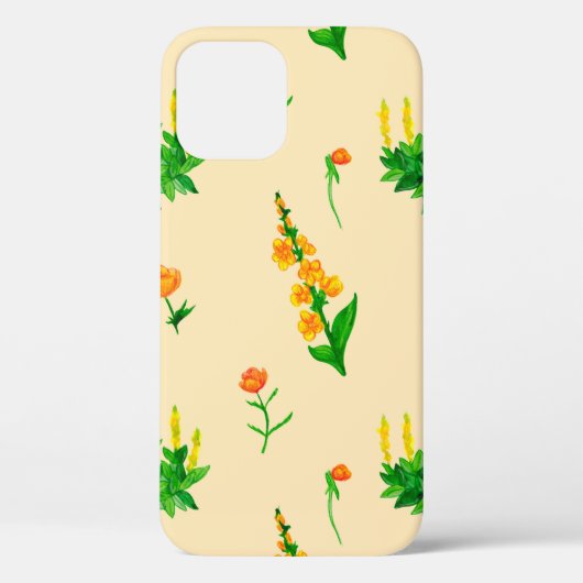 Cute floral seamless pattern with hand-drawn illus Case-Mate iPhoneケース (裏面)