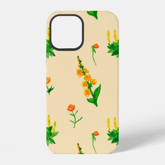 Cute floral seamless pattern with hand-drawn illus iPhoneケース (裏面)