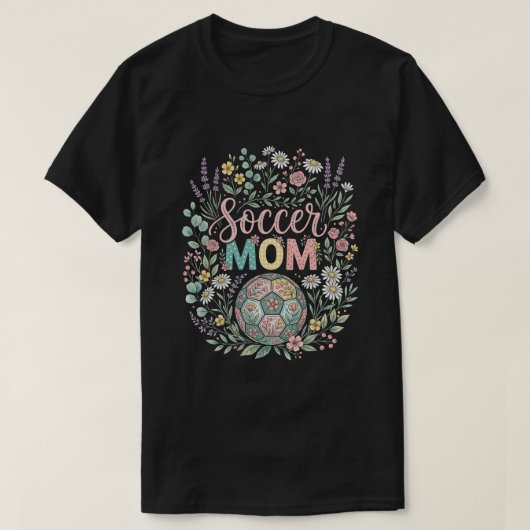 Cute Floral Soccer Mom  Tシャツ (デザイン正面)