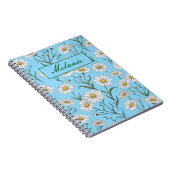 Cute Floral Spring Daisy Personalized ノートブック (右側)