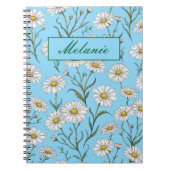 Cute Floral Spring Daisy Personalized ノートブック (正面)