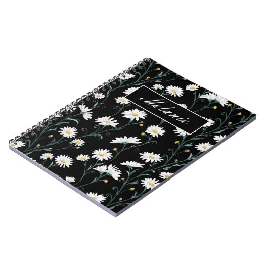 Cute Floral Spring Daisy Personalized ノートブック (左側)