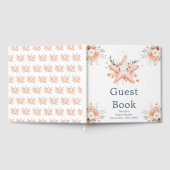 Cute Floral Starfish Baby Shower ゲストブック (全面)