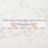 Cute Floral Starfish Baby Shower ペットボトルラベル (シングルラベル)