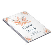 Cute Floral Starfish Baby Shower Guest Book ノートブック (右側)
