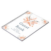 Cute Floral Starfish Baby Shower Guest Book ノートブック (左側)