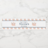 Cute Floral Starfish Birthday Party ペットボトルラベル (シングルラベル)