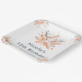 Cute Floral Starfish Birthday Party ペーパープレート (傾斜あり)