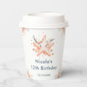Cute Floral Starfish Birthday Party 紙コップ (裏面)