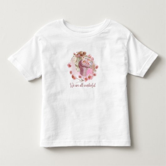 Cute Floral Toddler Girl Tee Inspirational  トドラーTシャツ (正面)