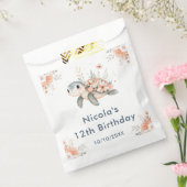 Cute Floral Turtle Birthday Party フェイバーバッグ (封をした状態)