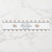 Cute Floral Turtle Birthday Party ペットボトルラベル (シングルラベル)