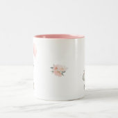 Cute Floral Watercolor Elephant with Balloon ツートーンマグカップ (中央)