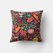 Cute Floral Watercolor Flower Hand-Painted Pattern クッション (裏面)