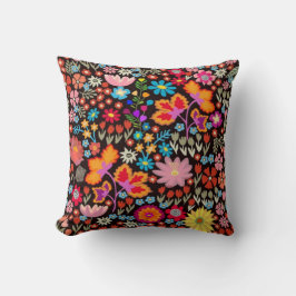 Cute Floral Watercolor Flower Hand-Painted Pattern クッション