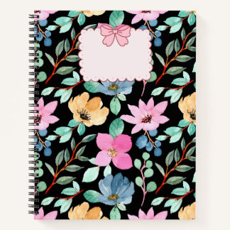 Cute Floral Watercolor Notebook Cover ノートブック