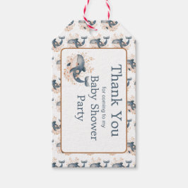 Cute Floral Whale Baby Shower ギフトタグ