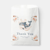 Cute Floral Whale Baby Shower フェイバーバッグ (正面)
