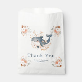 Cute Floral Whale Baby Shower フェイバーバッグ