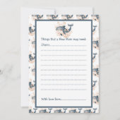 Cute Floral Whale Baby Shower 招待状 (正面)