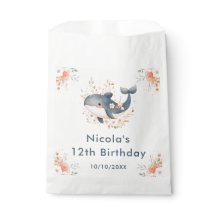 Cute Floral Whale Birthday Party
