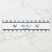 Cute Floral Whale Birthday Party ペットボトルラベル (シングルラベル)