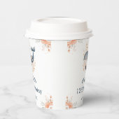 Cute Floral Whale Birthday Party 紙コップ (左)