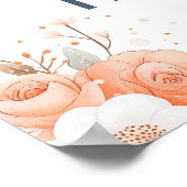 Cute Floral Whale Birthday Party Welcome ポスター (角)