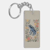 Cute Flower Blue Poison Dart Frog Toad  Frog Lover キーホルダー (正面左)