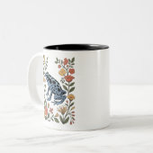 Cute Flower Blue Poison Dart Frog Toad  Frog Lover ツートーンマグカップ (正面左)