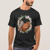 Cute Flower Circle And Squirrel  Animal & Nature Tシャツ (正面)