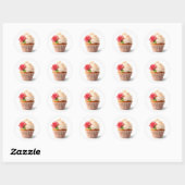 Cute Flower Cupcake Stickers ラウンドシール (シート)